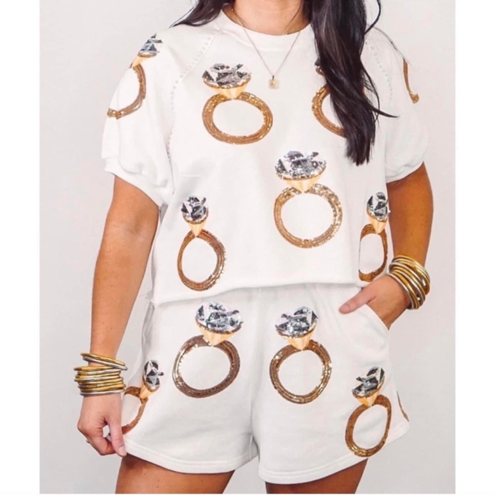 Queen of Sparkles bride ring pajama set